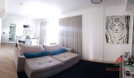 Apartamento com 3 suítes, varanda gourmet,  mobiliado, 146 m², Residencial Flamboyant, - Taubaté/SP