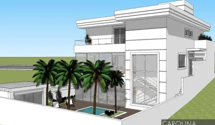 Casa em construção, 3 andares, condomínio de  alto padrão. Piscina no subsolo.