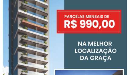 Lançamento   Quarto e Sala na Graça c/Suite e Varanda -SEVEN GRAÇA