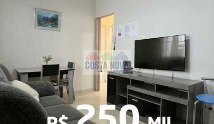 Apartamento com 1 dormitório,  1 banheiro, 1 vaga. Amplo, mobiliado, porteira fechada, Guilhermina