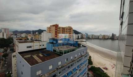 Kitnet mobiliada com vista lateral para o mar no Gonzaguinha ? Ótima localização!