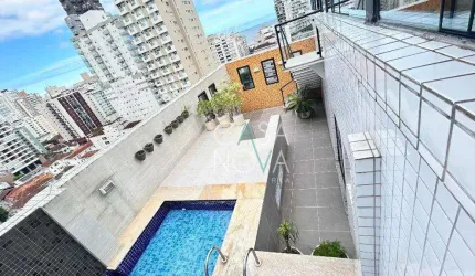 Cobertura com 4 dormitórios à venda, 380 m² por R$ 3.900.000,00 - Pompéia - Santos/SP
