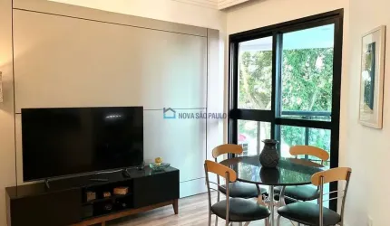 Flat mobiliado completo com 2 quartos e 2 vagas no Paraíso!