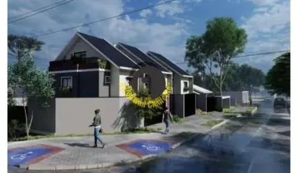 Sobrado novo com 107m², 3 dormitórios e 3 banheiros à venda no bairro Xaxim.