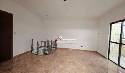 COBERTURA COM 177 M2, 3 DORMITÓRIOS, 2 VAGAS DE GARAGEM, PISCINA, NA APARECIDA - SANTOS/SP