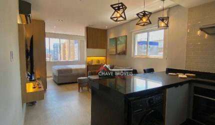 Apartamento com 1 dormitório, 45 m² - venda por R$ 630.000,00 ou aluguel por R$ 5.205,84/mês - Gonzaga - Santos/SP