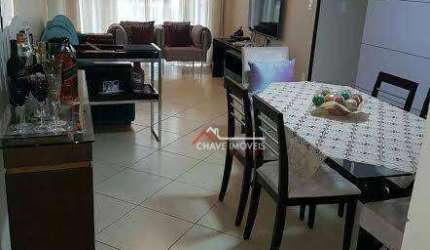 Apartamento com 2 dormitórios para alugar, 110 m² por R$ 6.800,02/mês - Gonzaga - Santos/SP