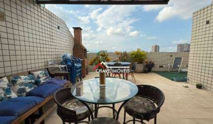 Apartamento Triplex com 3 dormitórios à venda, 123 m² por R$ 850.000,00 - Aparecida - Santos/SP
