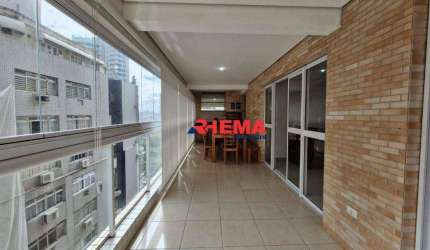 Apartamento com 2 dormitórios para alugar, 108 m² por R$ 6.500,02/mês - Gonzaga - Santos/SP