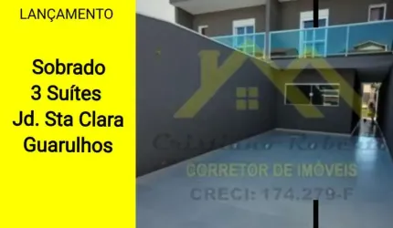 Sobrado para Venda em Guarulhos, Jardim Santa Clara, 3 dormitórios, 3 suítes, 1 banheiro, 4 vagas