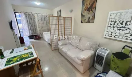 FLAT MOBILIADO À VENDA NO CENTRO DE SÃO VICENTE - 1 DORMITÓRIO, PISCINA E GARAGEM