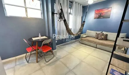 ALUGUEL APT 1 DORM MOBILIADO COM 1 VAGA BOA VISTA SÃO VINCENTE R$ 1.900