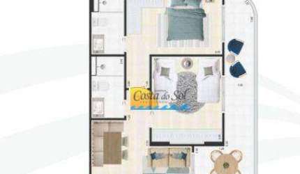 Apartamento com 2 dormitórios à venda, 80 m² por R$ 485.000,00 - Ocian - Praia Grande/SP