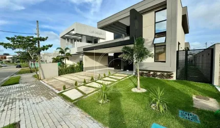 Casa Plana, Alto Padrão, Cidade Alpha, 175m², 3 quartos, Residencial Terras 1, Eusébio/CE.
