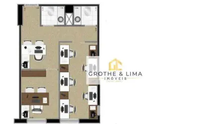 Sala para alugar, 37 m² por R$ 2.695,59/mês - Jardim das Colinas - São José dos Campos/SP
