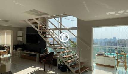 Apartamento Cobertura dúplex para venda 171m², 2 dormitórios, sendo 2 suítes, 3 vagas - Campo Belo