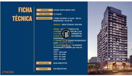 Studio para Venda - 22.7m², 1 dormitório, Santo Amaro