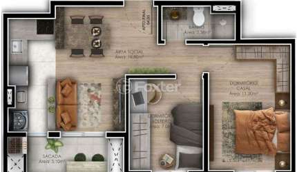 Apartamento com 2 quartos à venda na Rua Assis Brasil, 315, Niterói, Canoas, 49 m2 por R$ 308.000