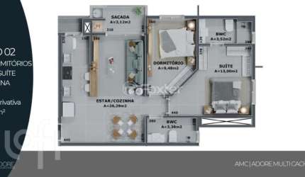 Apartamento com 2 quartos à venda na Rua Leonel Pereira, 715, Cachoeira do Bom Jesus, Florianópolis, 67 m2 por R$ 825.000