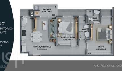 Apartamento com 2 quartos à venda na Rua Leonel Pereira, 715, Cachoeira do Bom Jesus, Florianópolis, 65 m2 por R$ 890.000
