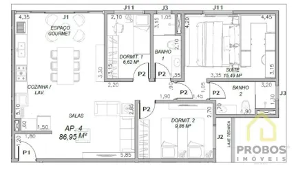 Apartamento com 3 quartos à venda na Rua Três Marias, Cidade Nova II, Indaiatuba, 86 m2 por R$ 880.000