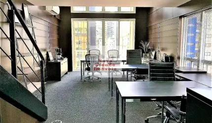 Vila Olímpia - Conj coml locação mobiliado c/75 m²  2 banhs. 2 vagas - SA2664