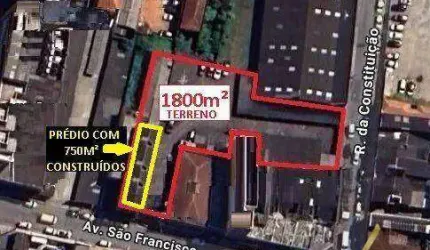 MARAVILHOSO IMOVEL COMERCIAL com TERRENO DE 1800m² de ÁERA &amp; PRÉDIO  com 750m² CONSTRUÍDOS - TOTALIZANDO 2300 METROS - VENDA - LOCAÇÃO - CENTRO/SANTOS