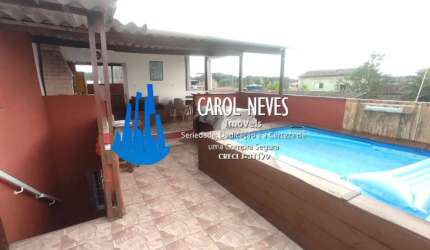 SOBRADO 2 DORMITÓRIOS 1 SUÍTE PISCINA LADO PISTA À VISTA JUSSARA MONGAGUÁ