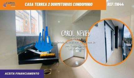 CASA TERREA 2 DORMITORIOS CONDOMINIO FINANCIAMENTO SAO VICENTE