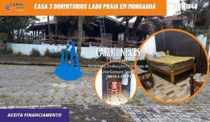 CASA 3 DORMITORIOS 1 SUITE LADO PRAIA A VISTA MONGAGUA