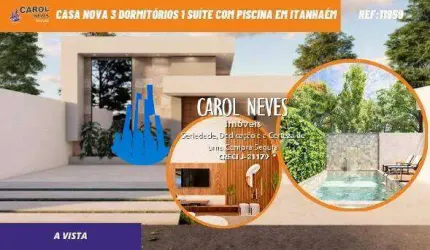 CASA NOVA 3 DORMITORIOS 1 SUITE PISCINA A VISTA ITANHAEM