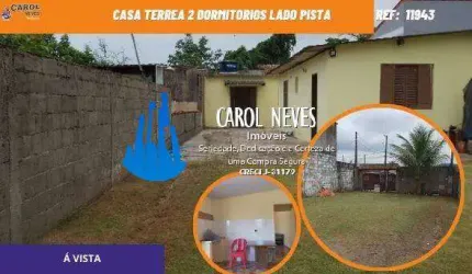 CASA TERREA 2 DORMITORIOS LADO PISTA A VISTA ITANHAEM