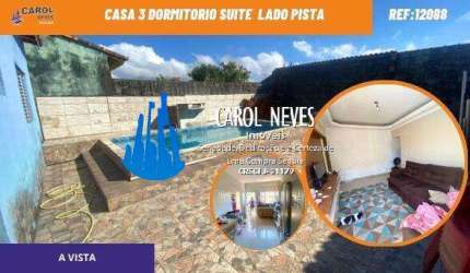 CASA EDICULA 3 DORMITORIOS SUITE LADO PISTA A VISTA MONGAGUA