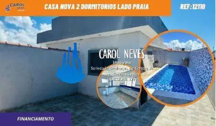 CASA NOVA GEMINADA 2 DORMITORIOS PISCINA FINANCIAMENTO LADO PRAIA ITANHAEM