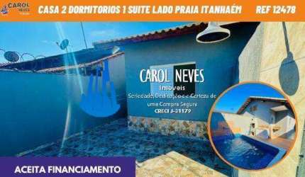 CASA 2 DORMITORIOS 1 SUITE LADO PRAIA FINANCIAMENTO ITANHAEM