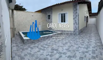 CASA NOVA 2 DORMITÓRIOS SUÍTE FINANCIAMENTO BANCÁRIO PISCINA MONGAGUÁ
