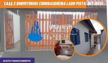 CASA 2 DORMITÓRIOS CHURRASQUEIRA LADO PISTA FINANCIAMENTO MONGAGUÁ