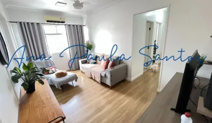 OPORTUNIDADE VILA BELMIRO! Reformado e charmoso apartamento de 2 dorms com vaga fechada a venda em Santos – SP