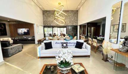 Casa de revista Térrea Villagio do Engenho Linda e sofisticada decoração 3 amplas suítes Salas Integradas Gourmet Piscina Spa 4 vagas Jardins