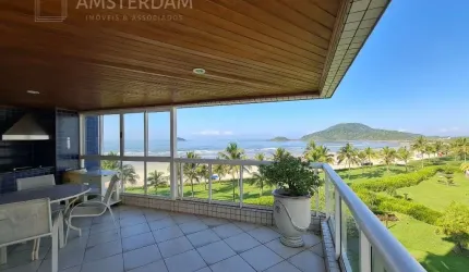 Apartamento pé na areia com linda vista à venda Riviera de São Lourenço módulo 2