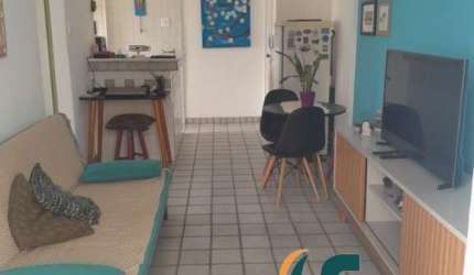 Gonzaga  Apto 1 dorm, varanda c/ vista livre, cozinha americana, 45m². Uma quadra da praia, ao lado do Shopping Miramar. Elevador e portaria 24h.
