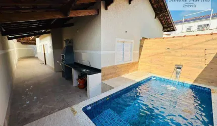 CASA NOVA COM PISCINA LADO PRAIA NA CIDADE DE MONGAGUÁ