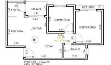 Apartamento com 2 dormitórios à venda, 41 m² por R$ 265.000,00 - Vila Humaitá - Santo André/SP