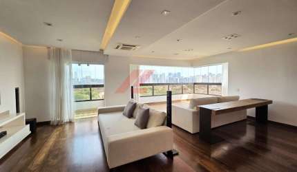 Apartamento de Luxo para Locação na Cidade de São Paulo-SP, Bairro Cidade Monções: 3 Quartos, 3 Suítes, 1 Sala, 5 Banheiros, 4 Vagas, 222m².