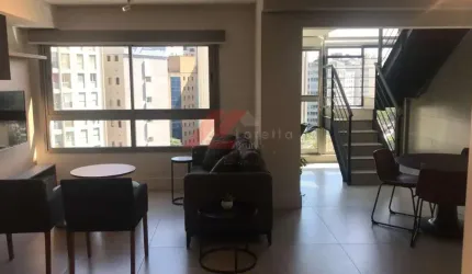 Cobertura de alto padrão para locação no Jardim Paulista: 2 quartos, 2 suítes, 1 sala, 3 banheiros, 2 vagas de garagem, 87m².