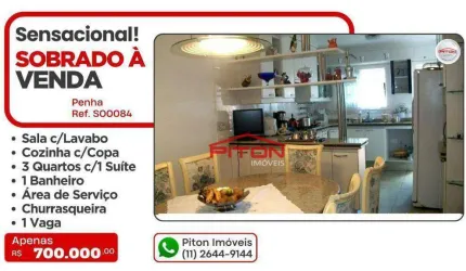 Sobrado Frontal - Penha - São Paulo - SO0084.