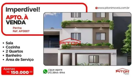 Apartamento com 1 dormitório à venda, 27 m² por R$ 130.000,00 - Penha - São Paulo/SP