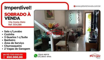 Sobrado - Vila Costa Melo - São Paulo/SP
