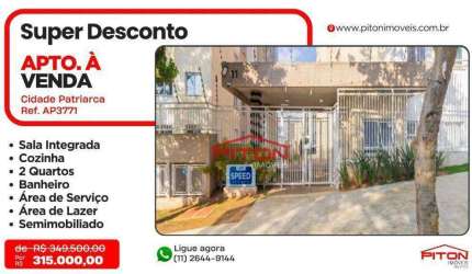 Apartamento com 2 dormitórios à venda, 35 m² por R$ 315.000,00 - Cidade Patriarca - São Paulo/SP