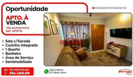 Apartamento com 1 dormitório à venda, 38 m² por R$ 254.400,00 - Vila Guilhermina - São Paulo/SP